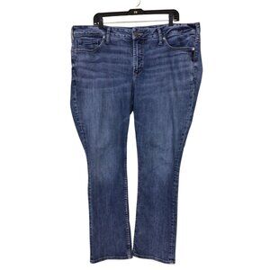 Silver Jeans Women’s 20 Blue Suki Straight Leg Denim Stretch